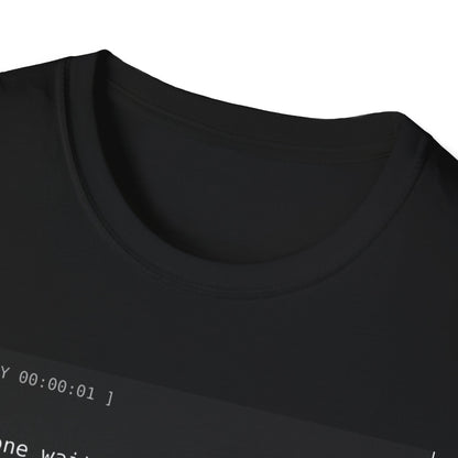 Retro VHS Quote Tee – “Everyone waits…” Unisex Softstyle T-Shirt - Perfect for Creative Thinkers