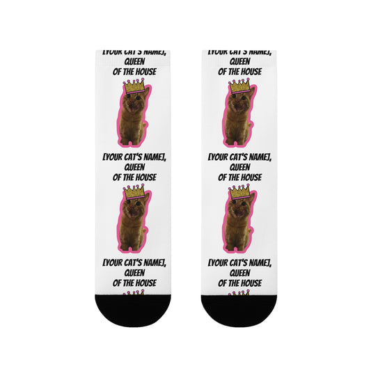 Cat The Queen - Personalised Sublimation Crew Socks (EU) - v1.2